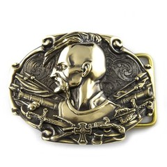 Belt buckle Cossack, Handmade Ukrainian warrior military solid brass buckle