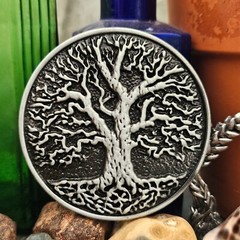 Belt Buckle Tree of Life World Tree 70mm Round Pewter 45mm Belt Yggdrasil Buckle