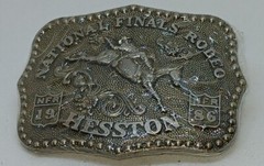 Vintage Rodeo Belt Buckle Hesston 1986 Original Wrap National Finals NFR