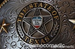 Nocona Gold Rope Edge The State of Texas Star Est 1845 western belt buckle 37372