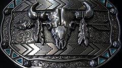 M&F WESTERN Nocona Rectangle Arrow Skull Feather Buckle 37007