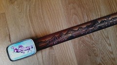 HORSE Running Leather Belt & HORSEn Epoxy Photo Buckle(28&Prime;-54&Prime; waist) New USA