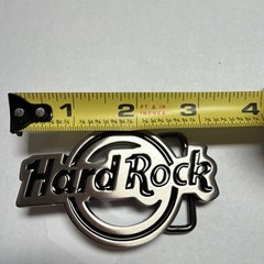 Hard Rock Silver Metal Belt Buckle for Men, Clip Style, Music Rock, 1.5&Prime; Fit