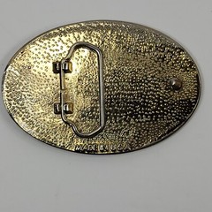 Vintage Western Belt Buckle American Eagle Real Enameled Feathers Made in USA