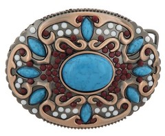 Native American Indian Faux Turquoise Stone Western Metal Fashion Belt Buckle