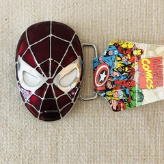 Marvel Comics Spider-Man Mask Metal Belt Buckle Vintage 1990s