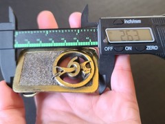 VTG 1983 UNION Carbide Co BELT BUCKLE – 3D Cutout Cat #9 Logo USA Bolt