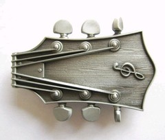Silver Enamel Guitar Head Belt Buckle Musician Western other Colors Available
