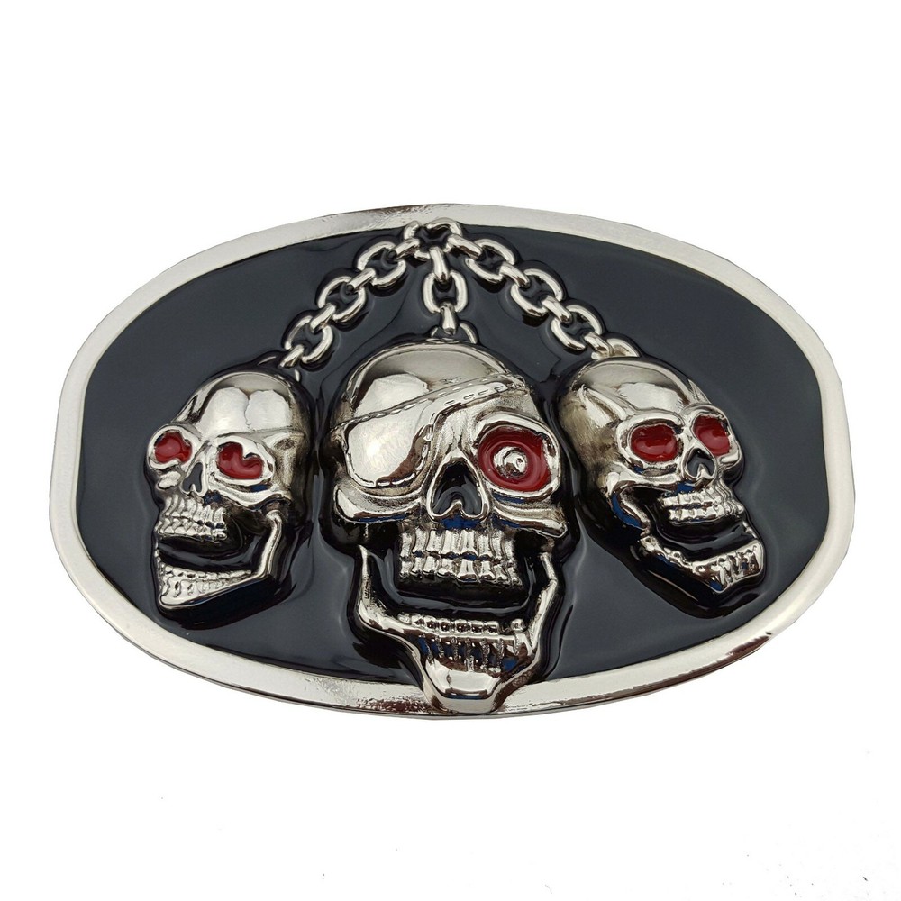 Pirate Skulls with Chain Belt Buckle