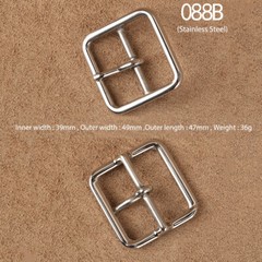 Solid Brass Pin Buckle Leather Craft DIY Belt Men Women 38mm 40mm Polished Gold
