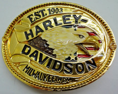 New Vtg Harley Davidson Raintree Belt Buckle « Est 1903 Milwaukee Wisc » FREE SHIP
