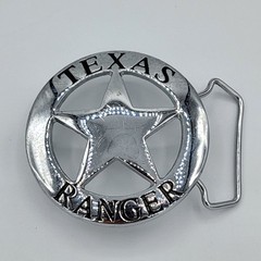 2.5&Prime; Silver Texas Ranger Badge Belt Buckle round Don&rsquo;t Mess with Texas