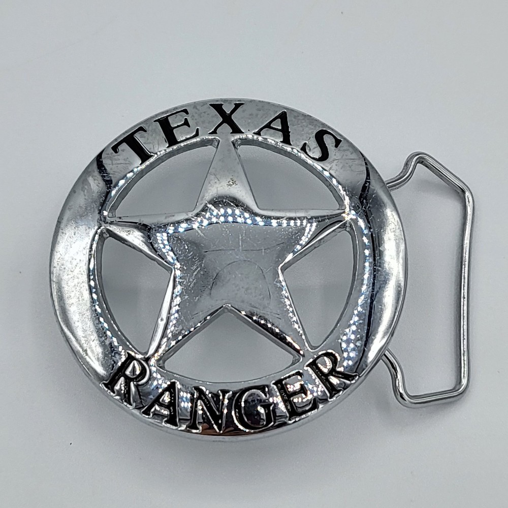 Texas Ranger Badge Belt Buckle (Silver)