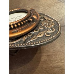 Western Horseshoe Belt Buckle Copper Tone Floral Oval 30x40mm Gemstone Mount