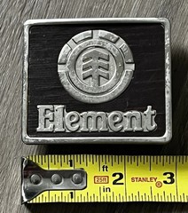 Element Metal Belt Buckle Skateboarding Brown & Silver 3&Prime;x 2.5&Prime;