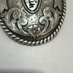 Justin Men&rsquo;s Oval Western Floral Engraved Silver Tone Belt Buckle Fits 1.5&Prime;