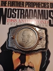 VTG 1776-1976 Bicentennial Eisenhower Dollar Coin Philadelphia Mint Belt Buckle