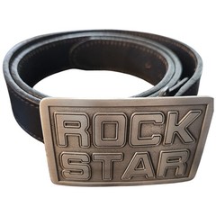 Great American Buckle Co. Pure Pewter Rock Star Belt 2001 Buckle Leather 38 – 40