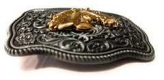 ✖ WESTERN Horse Profile Cowboy Rodeo Style Belt Buckle Buck Gold antique silver