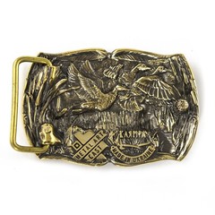 Belt buckle « Duck hunting », Trophy belt buckle, Hunter belt buckle