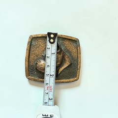 Bergamot Brass Works D & E Elkhorn WI 1975 Boxer Dog Belt Buckle 2.5”