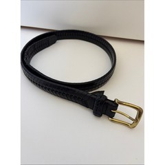 Brighton Woven Braided Black Leather Belt Brass Buckle Men&rsquo;s Size 36