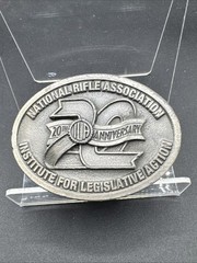 NRA BELT BUCKLE 20th ANNIVERSARY NATIONAL RIFLE ASSOCIATION INSTITUTE FOR ACTION