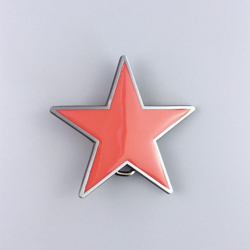 Vintage Style Red Enamel Star Belt Buckle Boucle de ceinture Stock in the US