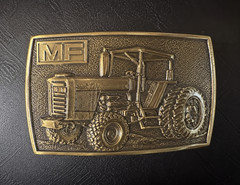 Vintage 1978 Massey Ferguson MF Tractor Belt Buckle Made in USA Farm Collectible