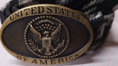 Heritage Mint United States of America Bald Eagle Solid Brass Belt Buckle & Belt