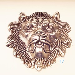 Quality Desig Solid Brass 925 Silver/Gold lion head Belt Buckle cowboy 40mm 1.5&Prime;