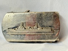 Vtg Naval USS HW Gilmore AS-16 Belt Buckle Fulton-Class Submarine Tender Japan