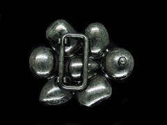 TG05157 VERY COOL **CRYSTAL INSERTS** ART FASHION SILVERTONE BELT BUCKLE