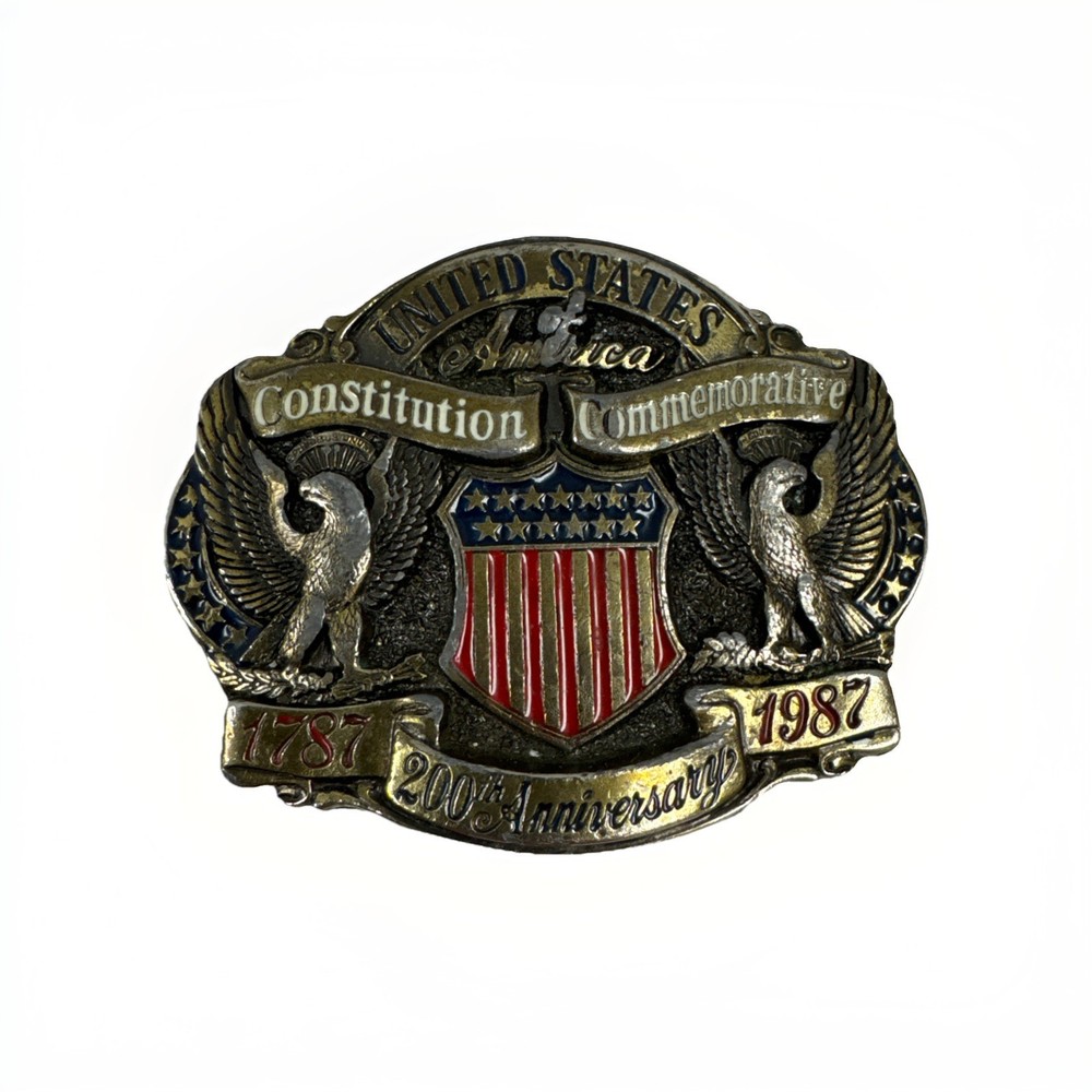 VTG Bicentennial Buckle Constitution Commemorative 1787-1987 200th Anniversary!!