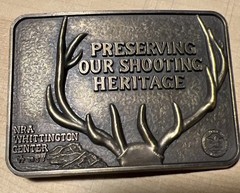 NRA Belt Buckle – « Preserving Our Shooting Heritage » Whittington Center 1975