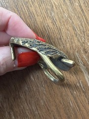 Vintage SHELL Brass Belt Buckle sea ocean SCALLOP Clam 2” x 2”