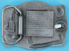 VTG 80s Galva Kansas Centennial Commemorative Western Belt Buckle