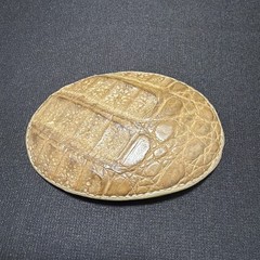 Vintage CROCODILE SKIN Belt Buckle El General 4 Inches Tan