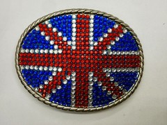 British Union Jack England British Flag Red Blue White Rhinestone Belt Buckle