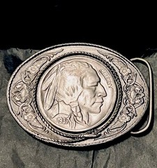 Siskiyou Buckle Co. Lot Alaska Moose 1992 & Native American Buffalo Nickel 1991