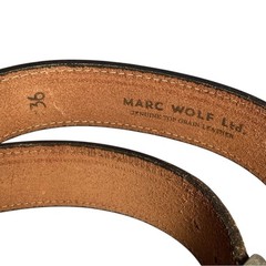 Marc Wolf Black Leather Plain Strap Men&rsquo;s Belt Size 36 Harness Buckle Snap