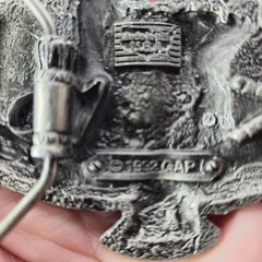 Vintage GAP 1992 Silver Tone Native Chief Riding Horse With Eagle Belt Buckle