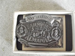 Vintage 1992 Pewter Farmer&rsquo;s Almanac Numbered Belt Buckle 3 1/2&Prime; Wide NIB