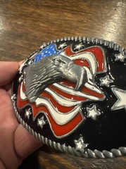Bald Eagle Motorcycle Belt Buckle Cowboy Rodeo Collector American USA Patriot