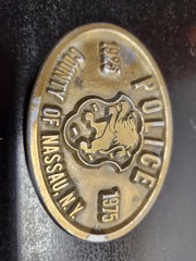 County of Nassau NY 1925-1975 Police Commemorative Belt Buckle Brass Gold Tone