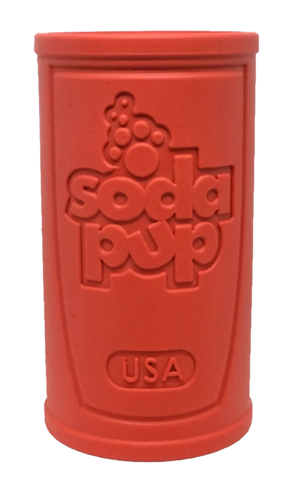 Sodapup Retro Soda Can Durable Rubber Chew Toy and Treat Dispenser – Dog Puppy