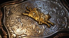 Crumrine Western Belt Buckle Bull Rider Silver Barbed Wire Silver C10016