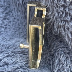 Vtg Louis Vuitton Gold Tone Belt Buckle Iconic LV Engraved Logo Y2K Distressed