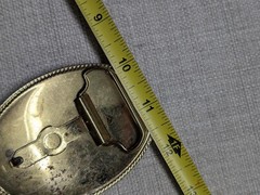 vintage TOOLED leather NATIVE AMERICAN belt buckle SOUTHWESTERN indian cowboy