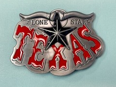 Texas The Lone Star State Cowboys TX Longhorn Raised 4&Prime; Buckle Rage Belt Buckle